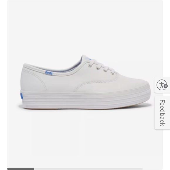 Keds White “The Platform “ leather Lace-Up Sneakers - Picture 2 of 4
